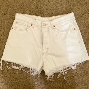 H&M white denim shorts